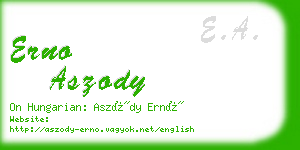 erno aszody business card